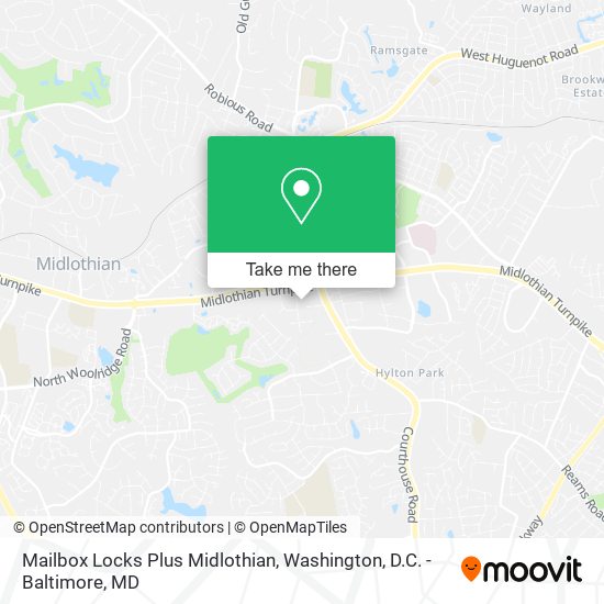 Mapa de Mailbox Locks Plus Midlothian