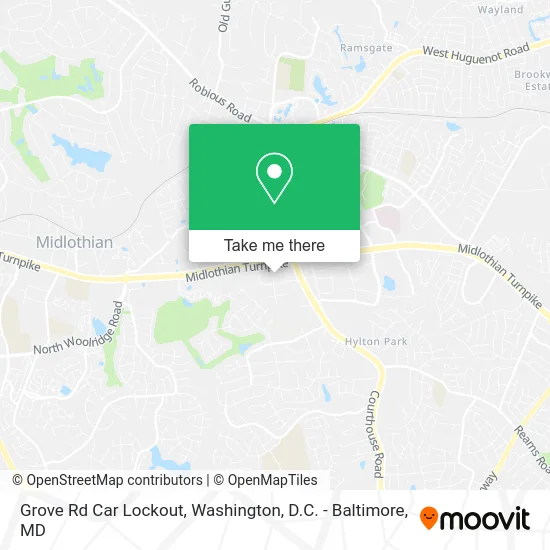 Grove Rd Car Lockout map