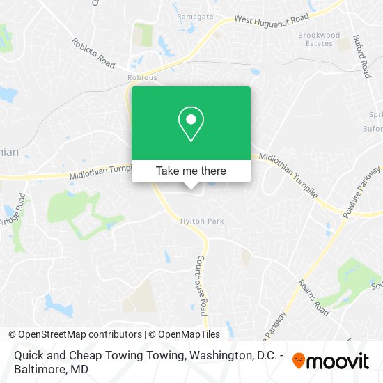 Quick and Cheap Towing Towing map
