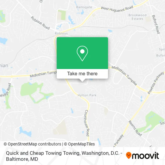 Quick and Cheap Towing Towing map