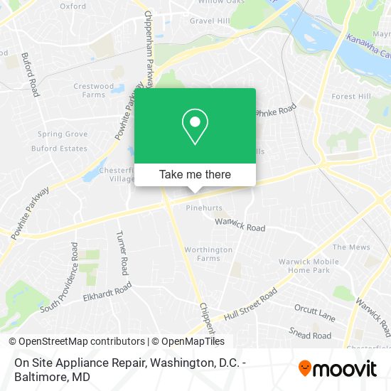 On Site Appliance Repair map