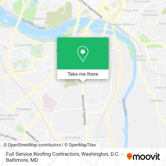 Full Service Roofing Contractors map