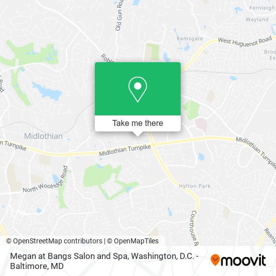 Megan at Bangs Salon and Spa map