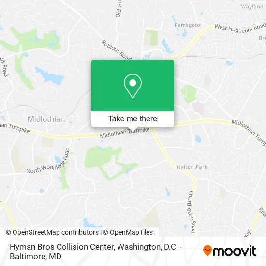 Hyman Bros Collision Center map