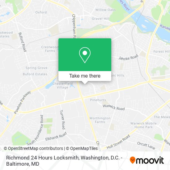 Mapa de Richmond 24 Hours Locksmith