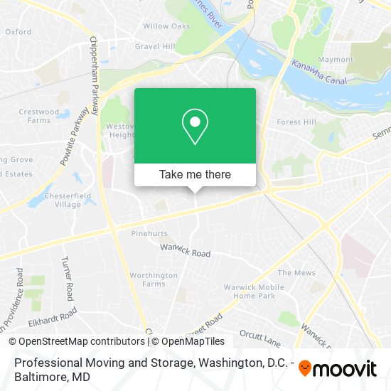 Mapa de Professional Moving and Storage