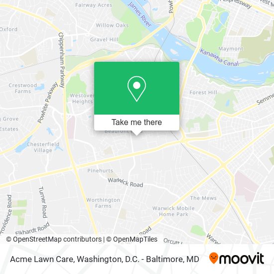 Acme Lawn Care map