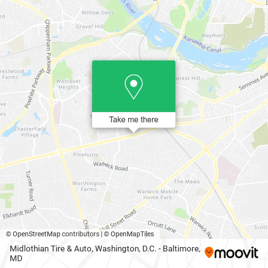 Mapa de Midlothian Tire & Auto