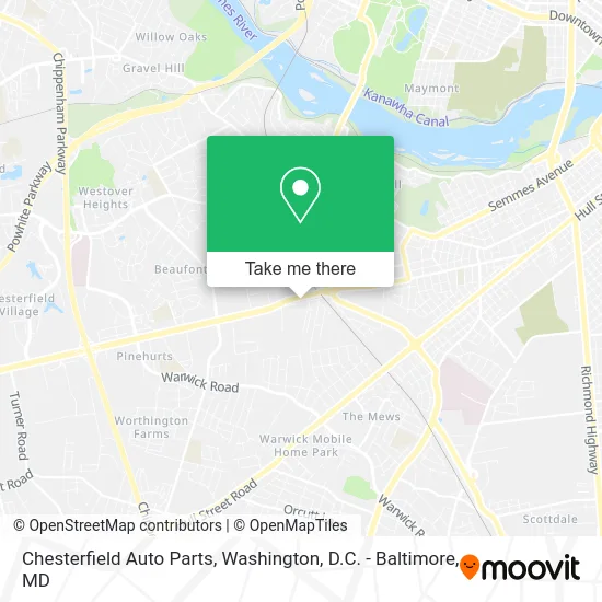 Chesterfield Auto Parts map