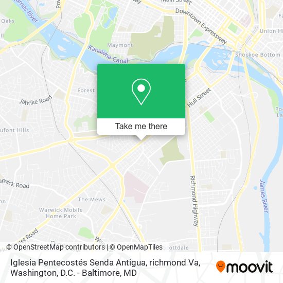 Iglesia Pentecostés Senda Antigua, richmond Va map