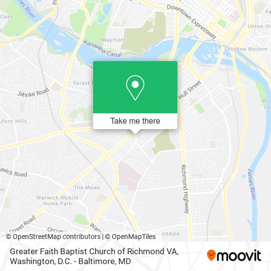 Greater Faith Baptist Church of Richmond VA map