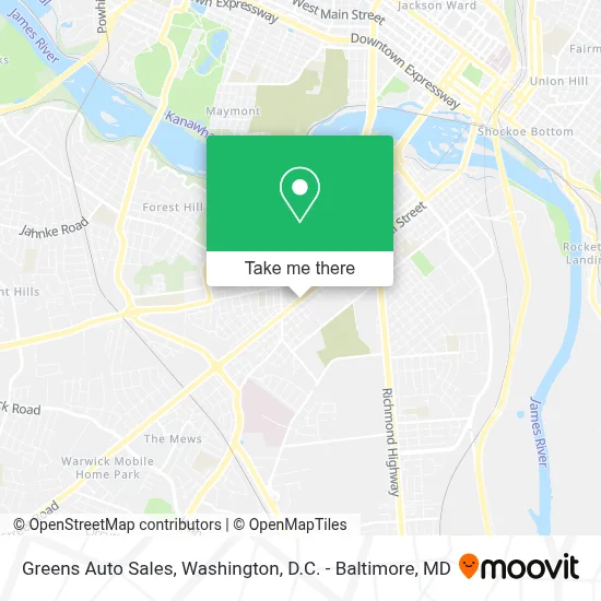 Greens Auto Sales map