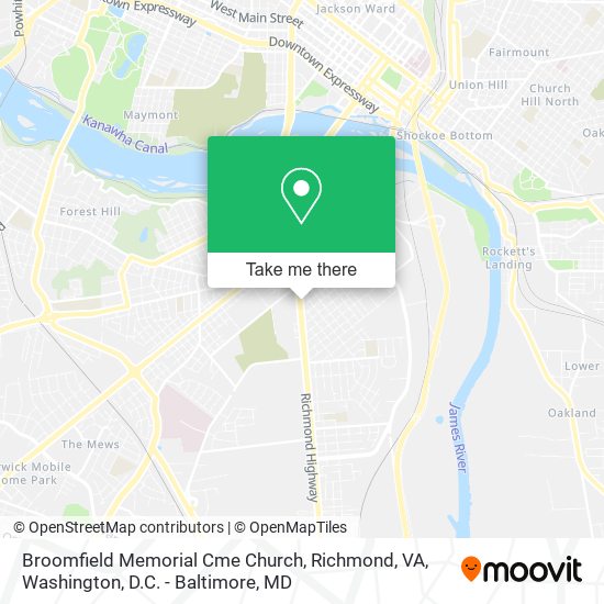 Broomfield Memorial Cme Church, Richmond, VA map
