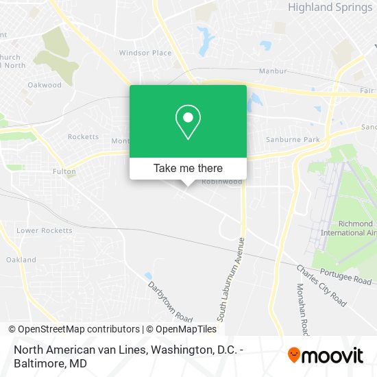 Mapa de North American van Lines