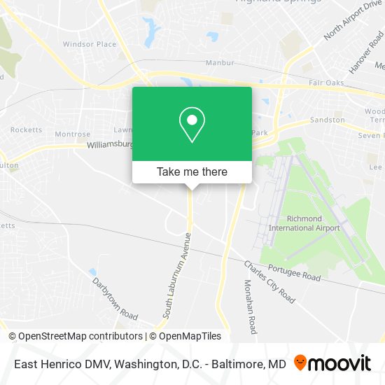 East Henrico DMV map