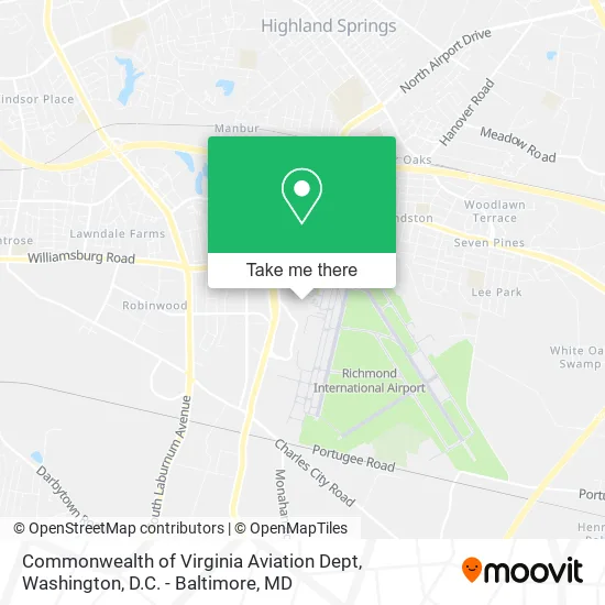 Mapa de Commonwealth of Virginia Aviation Dept