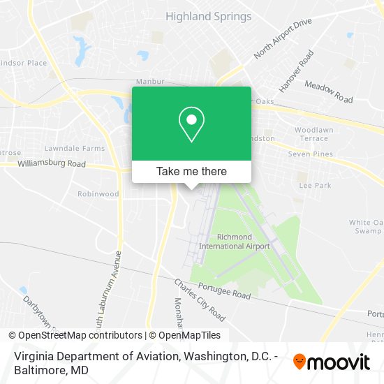 Virginia Department of Aviation map