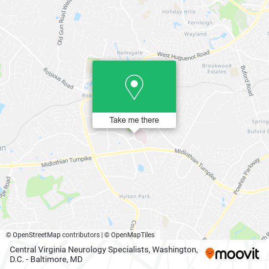 Central Virginia Neurology Specialists map
