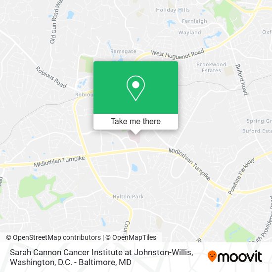 Mapa de Sarah Cannon Cancer Institute at Johnston-Willis