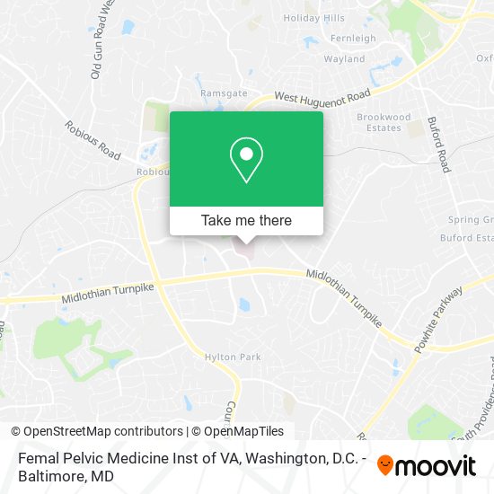 Mapa de Femal Pelvic Medicine Inst of VA