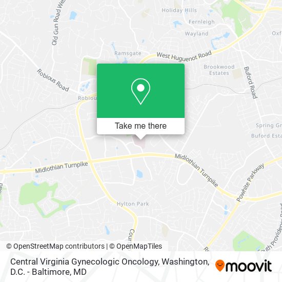 Central Virginia Gynecologic Oncology map