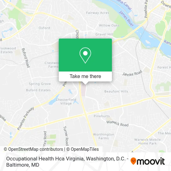 Occupational Health Hca Virginia map