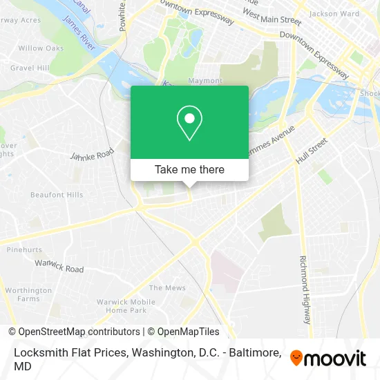 Locksmith Flat Prices map