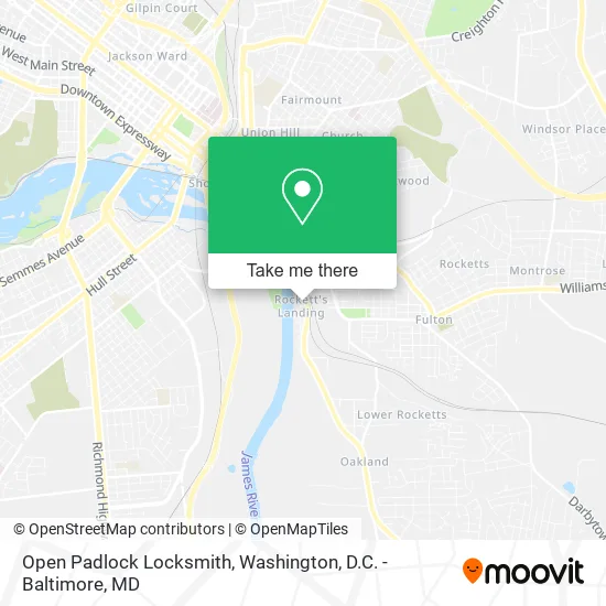 Open Padlock Locksmith map