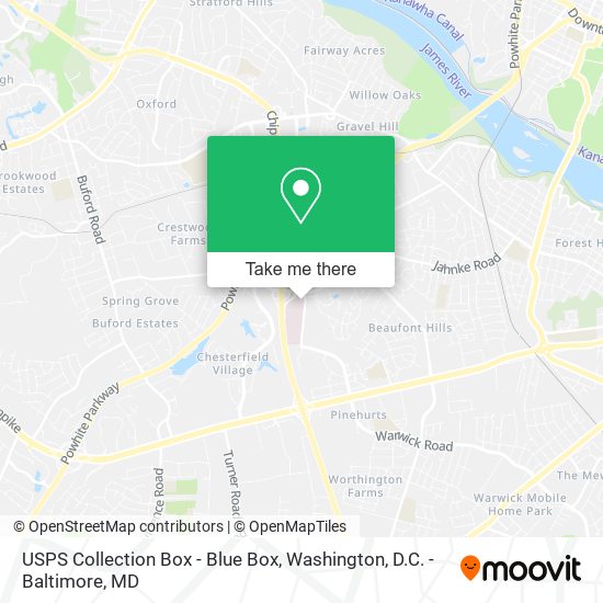 USPS Collection Box - Blue Box map