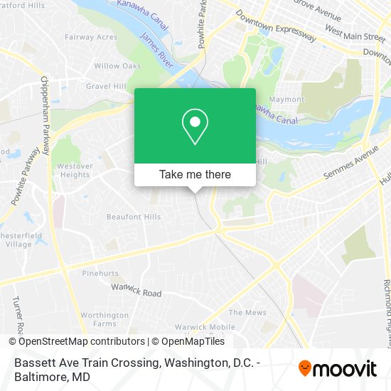 Bassett Ave Train Crossing map