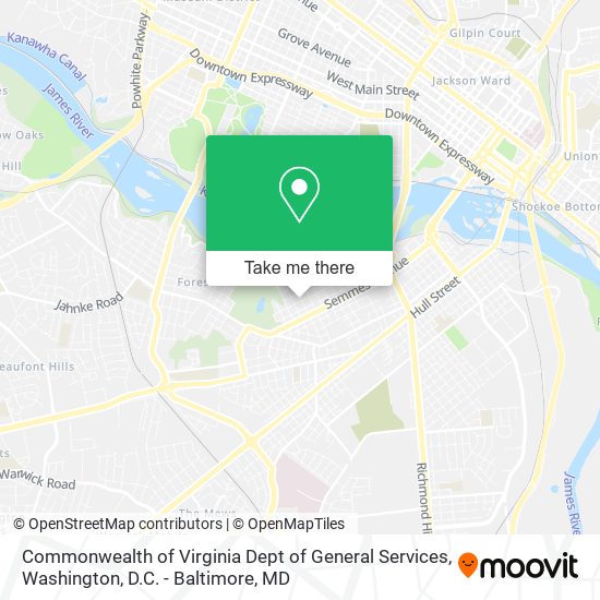 Commonwealth of Virginia Dept of General Services map