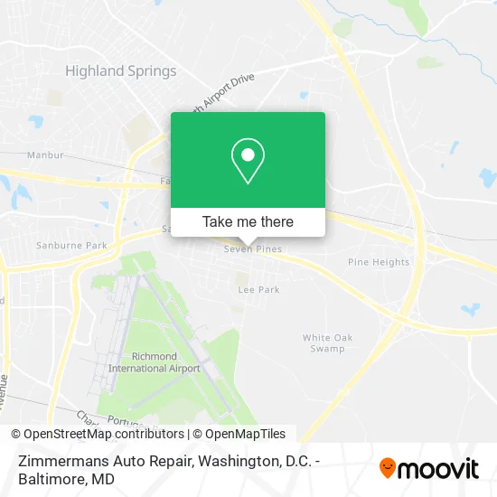 Zimmermans Auto Repair map