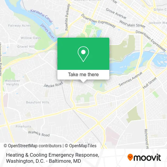 Heating & Cooling Emergency Response map