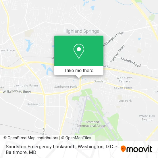 Sandston Emergency Locksmith map