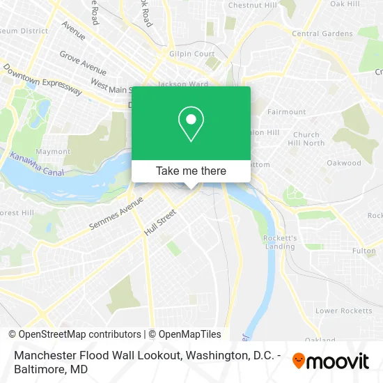Manchester Flood Wall Lookout map