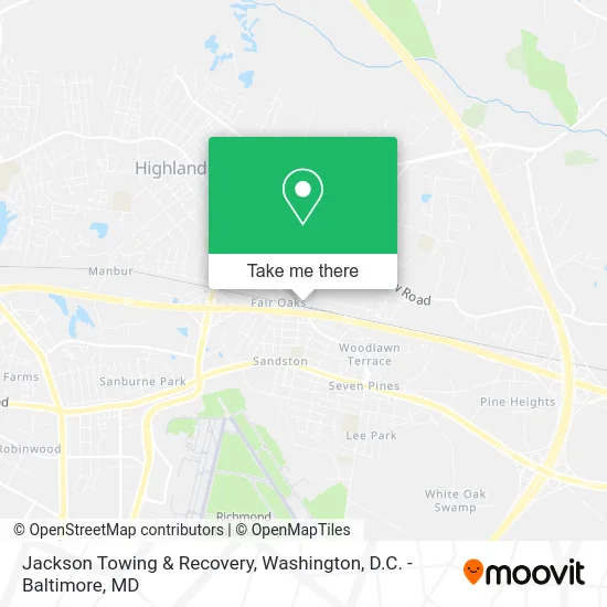 Jackson Towing & Recovery map