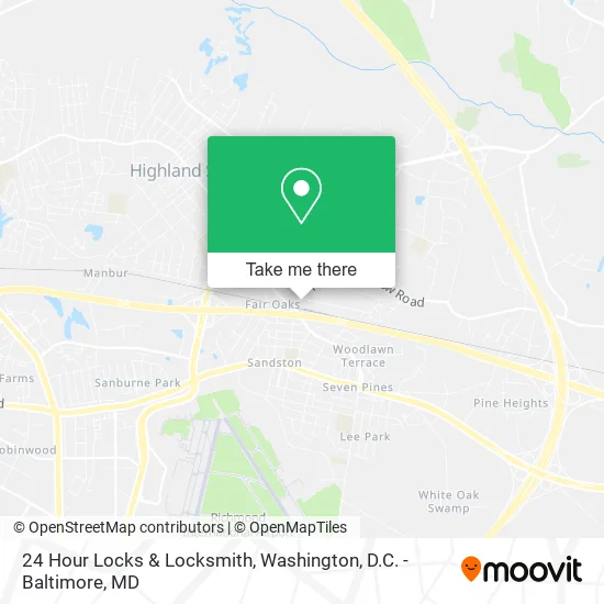 24 Hour Locks & Locksmith map