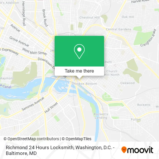 Mapa de Richmond 24 Hours Locksmith