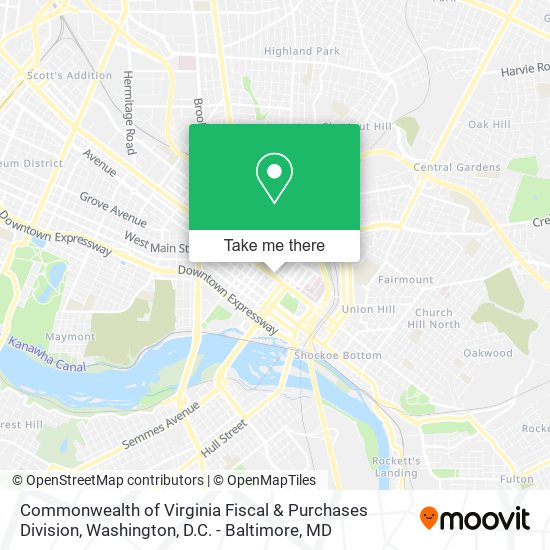 Commonwealth of Virginia Fiscal & Purchases Division map