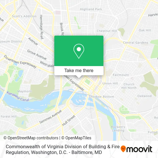 Commonwealth of Virginia Division of Building & Fire Regulation map