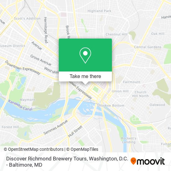 Mapa de Discover Richmond Brewery Tours