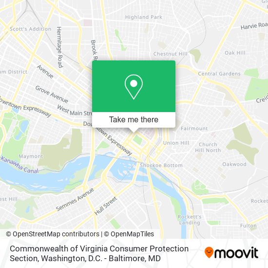 Mapa de Commonwealth of Virginia Consumer Protection Section