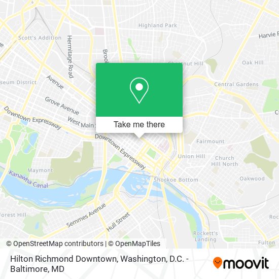 Mapa de Hilton Richmond Downtown