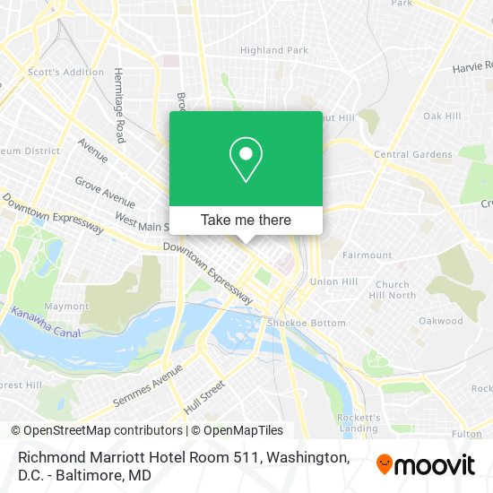 Richmond Marriott Hotel Room 511 map
