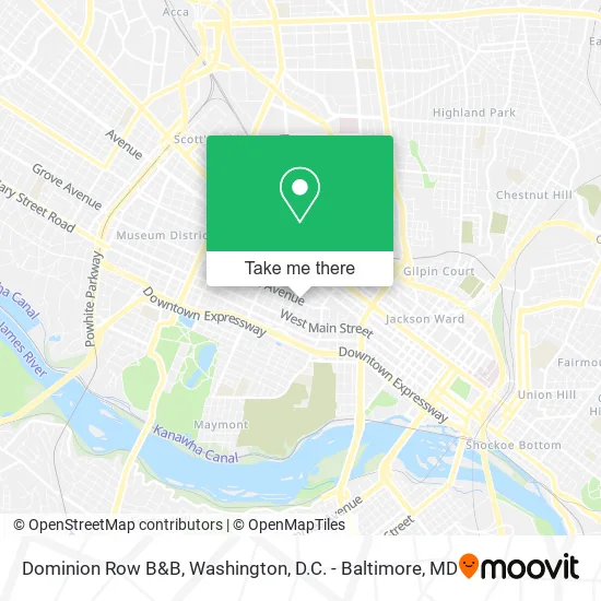Dominion Row B&B map