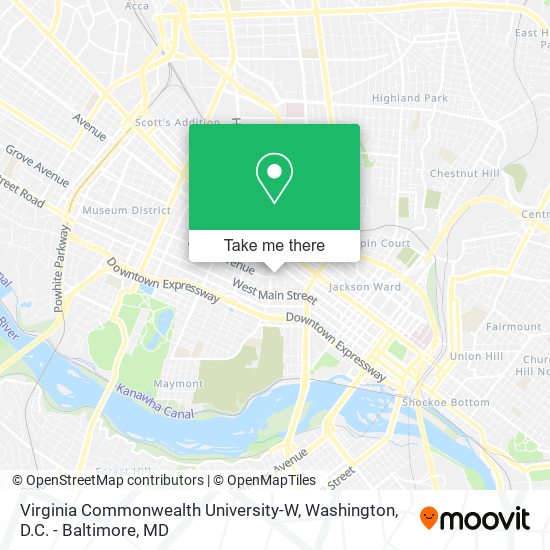 Virginia Commonwealth University-W map