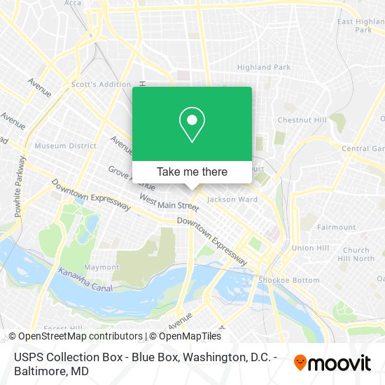 USPS Collection Box - Blue Box map