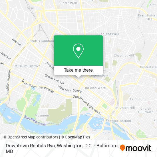 Downtown Rentals Rva map