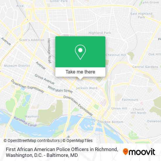 First African American Police Officers in Richmond map