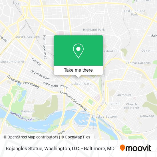 Bojangles Statue map